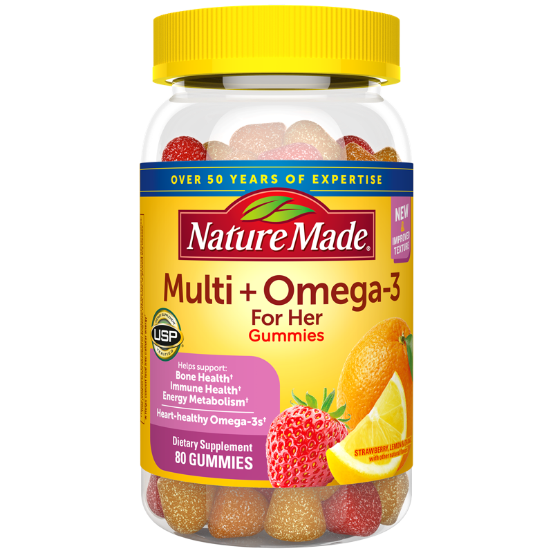 MULTI OMEGA-3 HER GUMMIES 80CT NAT MADE