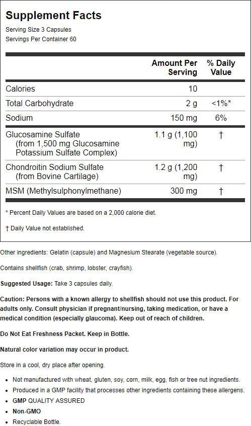GLUC CHOND,MSM,HA,300MG
