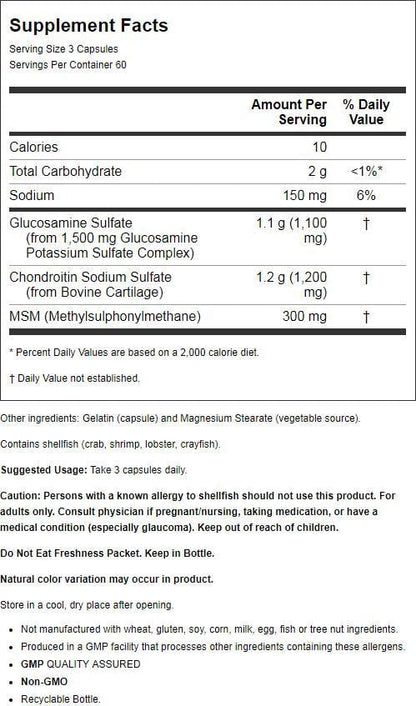 GLUC CHOND,MSM,HA,300MG