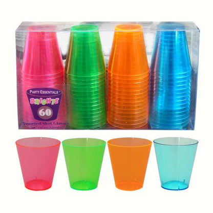 SENSATIONS 2 oz Plastic Shot Glasses - Assorted Colors, 16 count