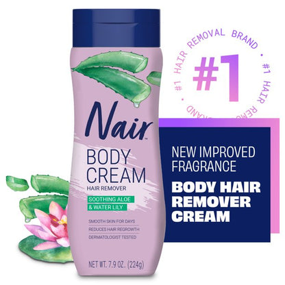 Nair Hair Remover Body Cream Soothing Aloe/Water Lily 7.9oz