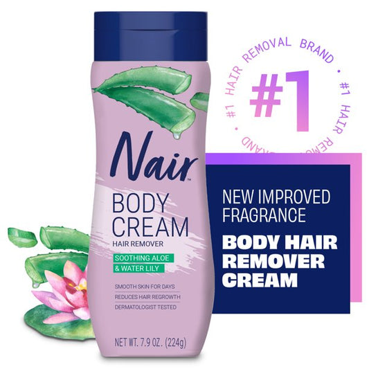 Nair Hair Remover Body Cream Soothing Aloe/Water Lily 7.9oz