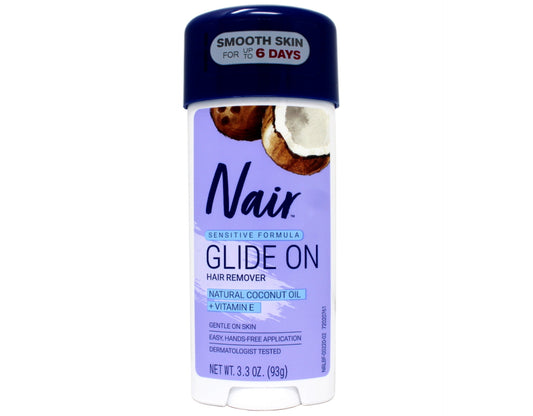 Nair Hair Remover Glide On Natural Coconut Oil 3.3oz