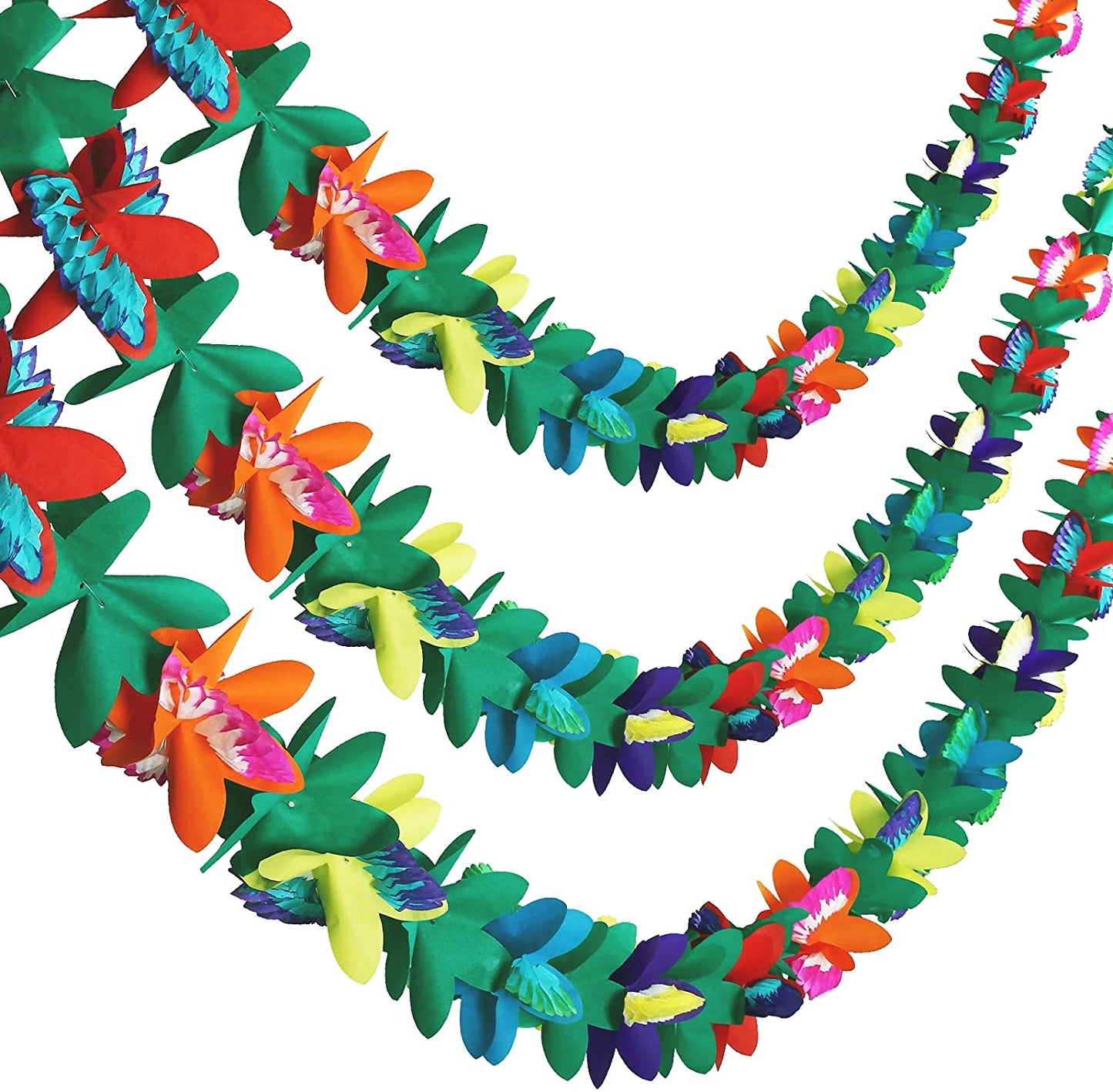 Unique Vibrant Multicolored Tissue Tassel Garland, 9 ft