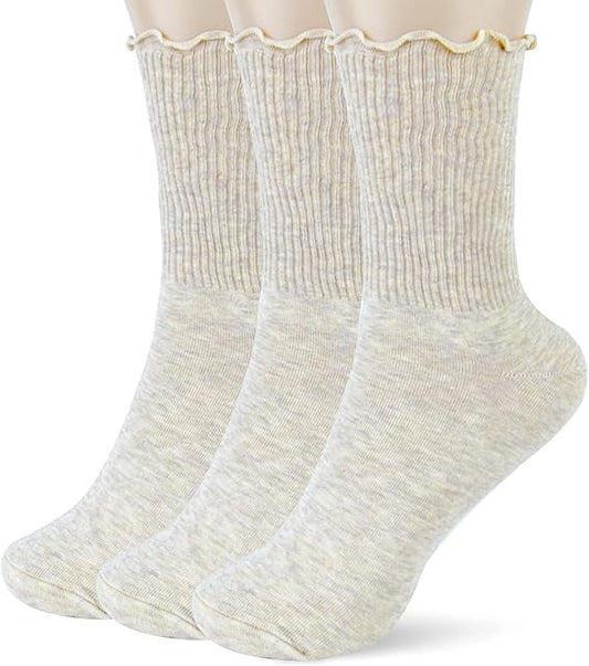 Russell Fashion Foot Women's Cotton Quarter Length Sock - White, 3 pairs