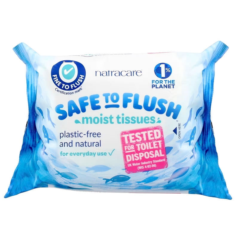 NATRACARE MOIST TISSUE,SAFE 2 FLUSH
