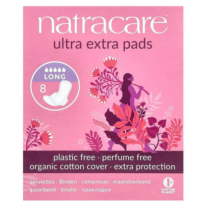 NATRACARE PADS,ULTRA XTRA,LONG,WNG