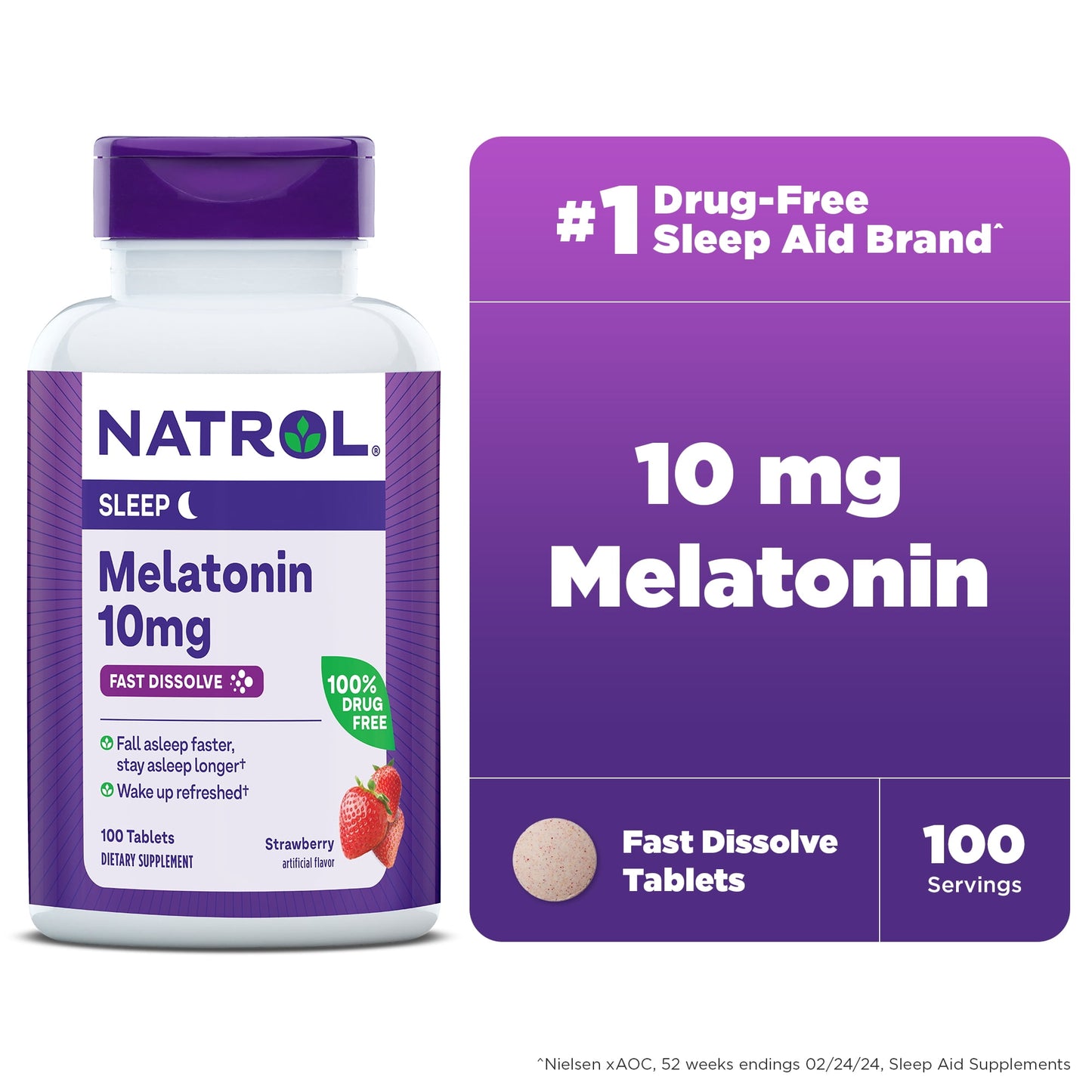 NATROL MELATONIN 10MG AD SLEEP TAB 100CT