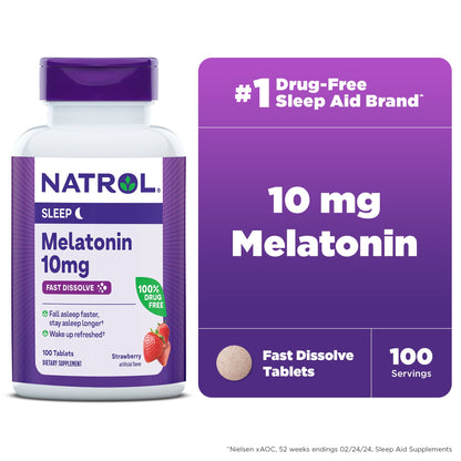 NATROL MELATONIN 10MG AD SLEEP TAB 100CT