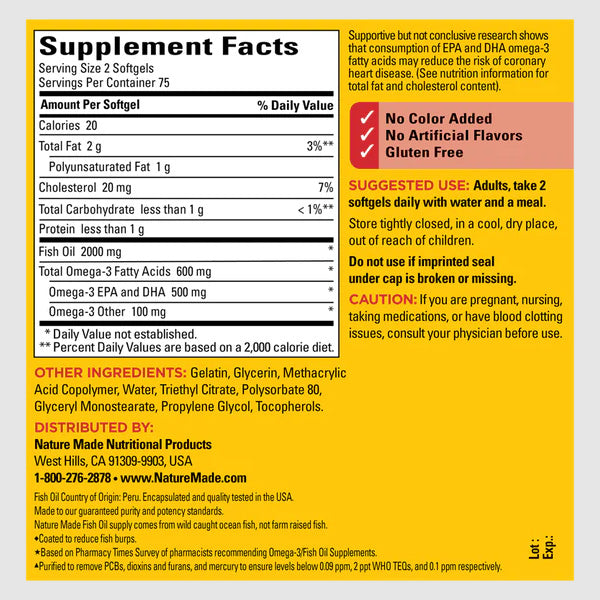 FISH OIL 1000MG BRPLS SGL 150CT NAT MADE