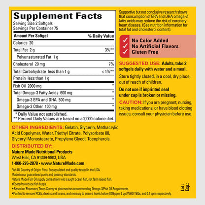 FISH OIL 1000MG BRPLS SGL 150CT NAT MADE