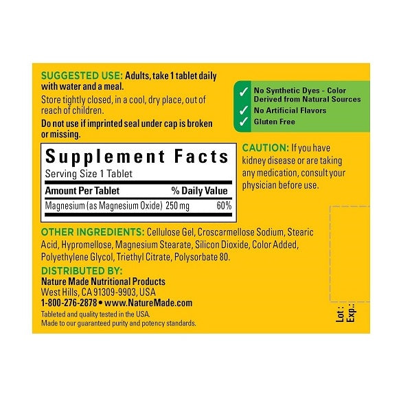 MAGNESIUM 250MG SOFTGEL 90CT NAT MADE