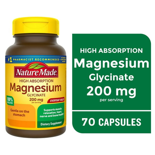 MAGNESIUM GLYCINATE 200MG CAP 60 NAT MAD