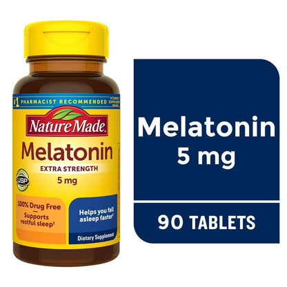 MELATONIN 5MG EX STR TABLETS 90CT SUNDWN