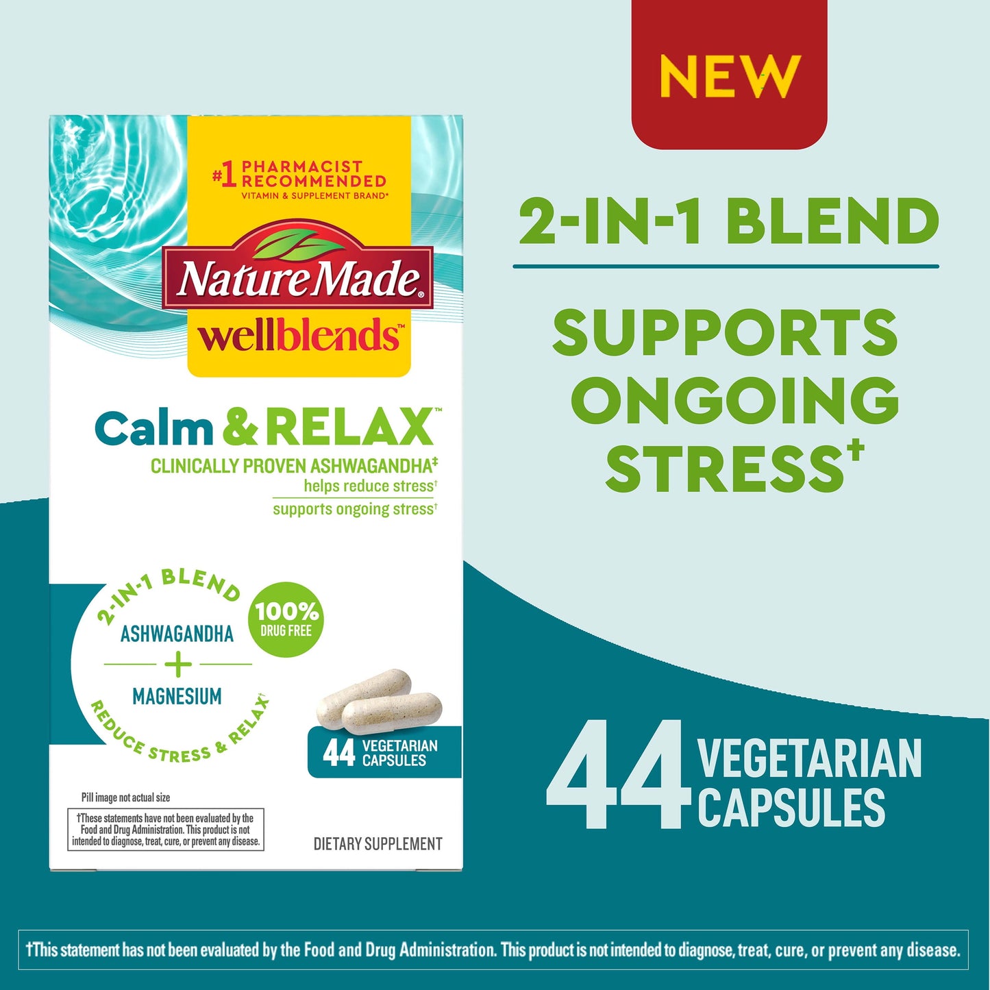 WELLBLENDS CALM RELX VEG CAP 54CT NAT MD