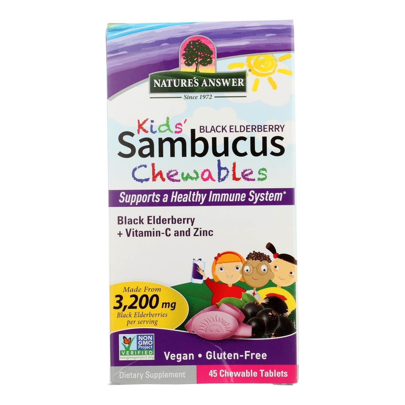 NATURE'S ANSWER SAMBUCUS,MEGA,GUMMIES,7X