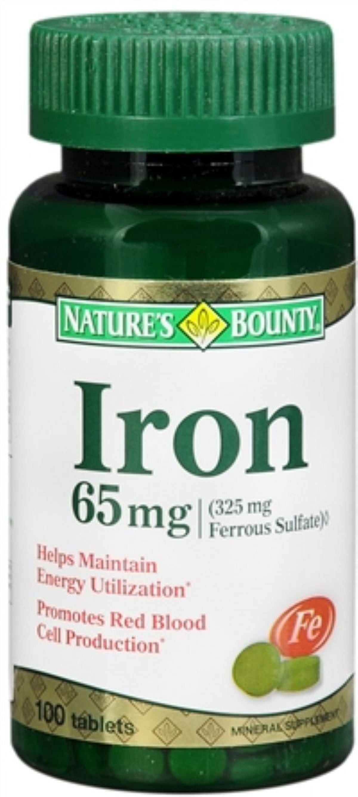 IRON 65MG TABLET 100CT NAT BOUNTY