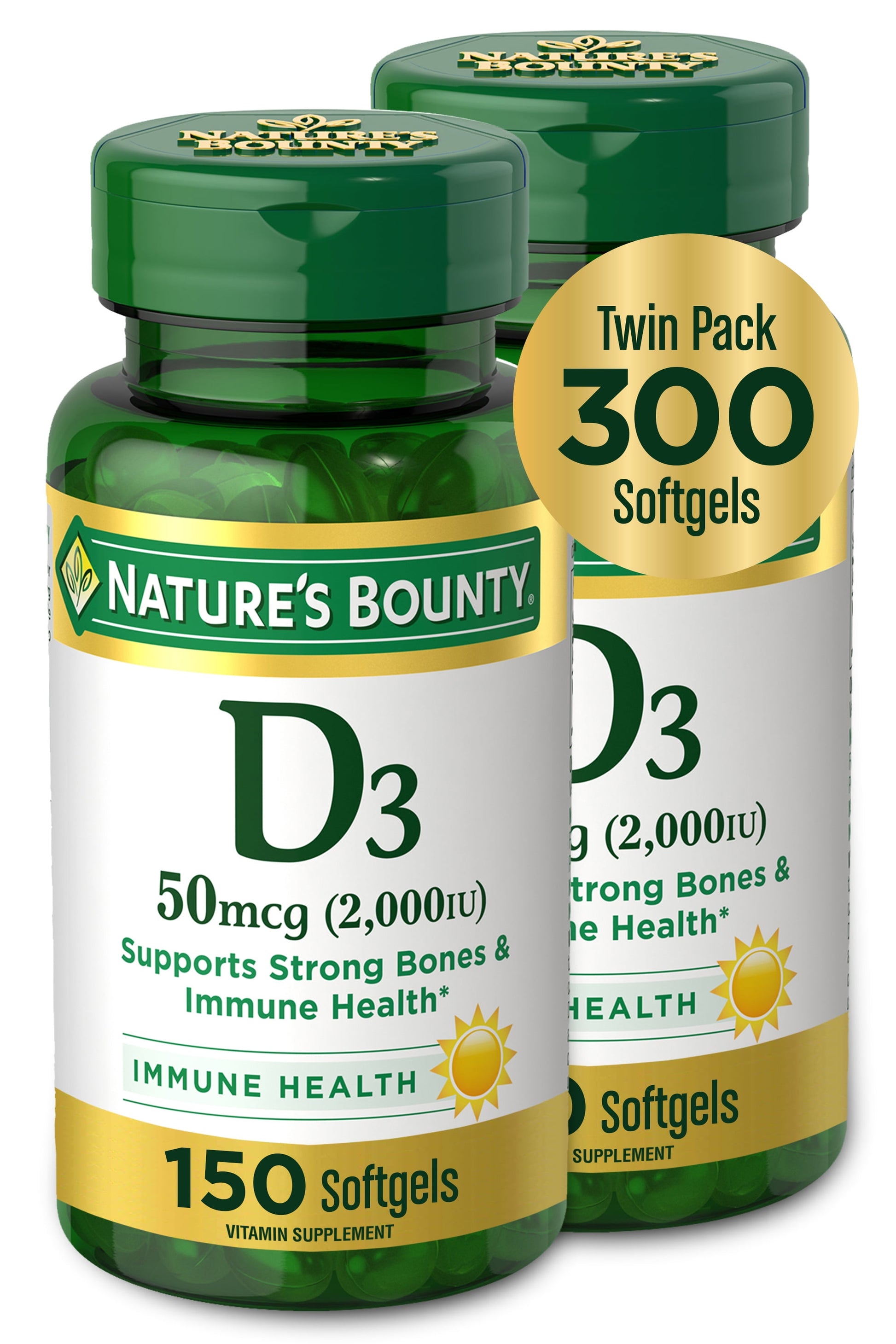 VITAMIN D3 50 MCG GMY 90CT NAT BOUNTY