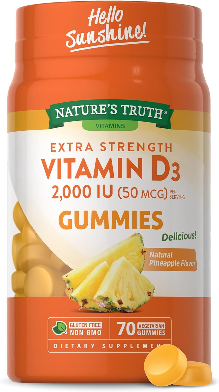 VIT D3 2000IU PINEAPPLE GMY 70CT NAT TRU