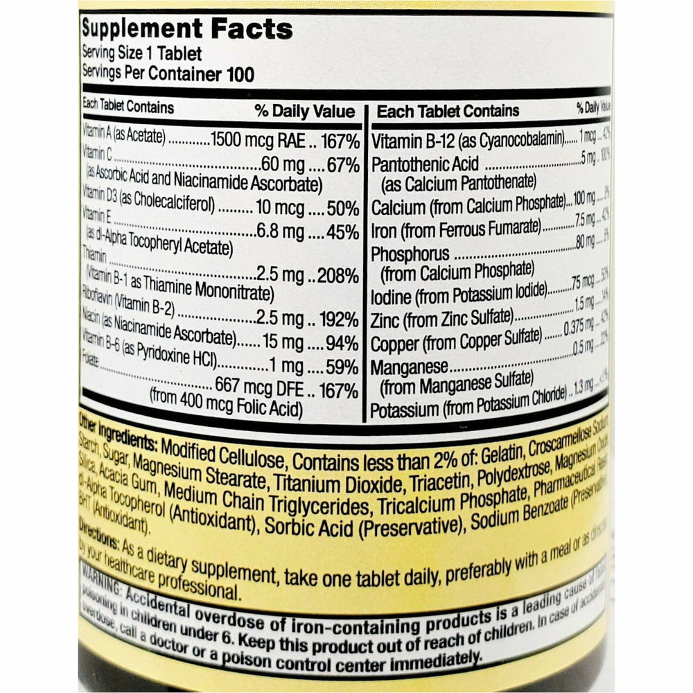 MULTIVIT W/MINERALS TAB 100CT NAT BLEND