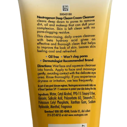 NEUTROGENA DEEP CLEAN CREAM CLEANSER 7OZ