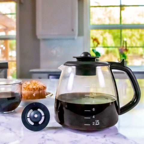 GLASS MILLENIUM 12 CUP BLACK