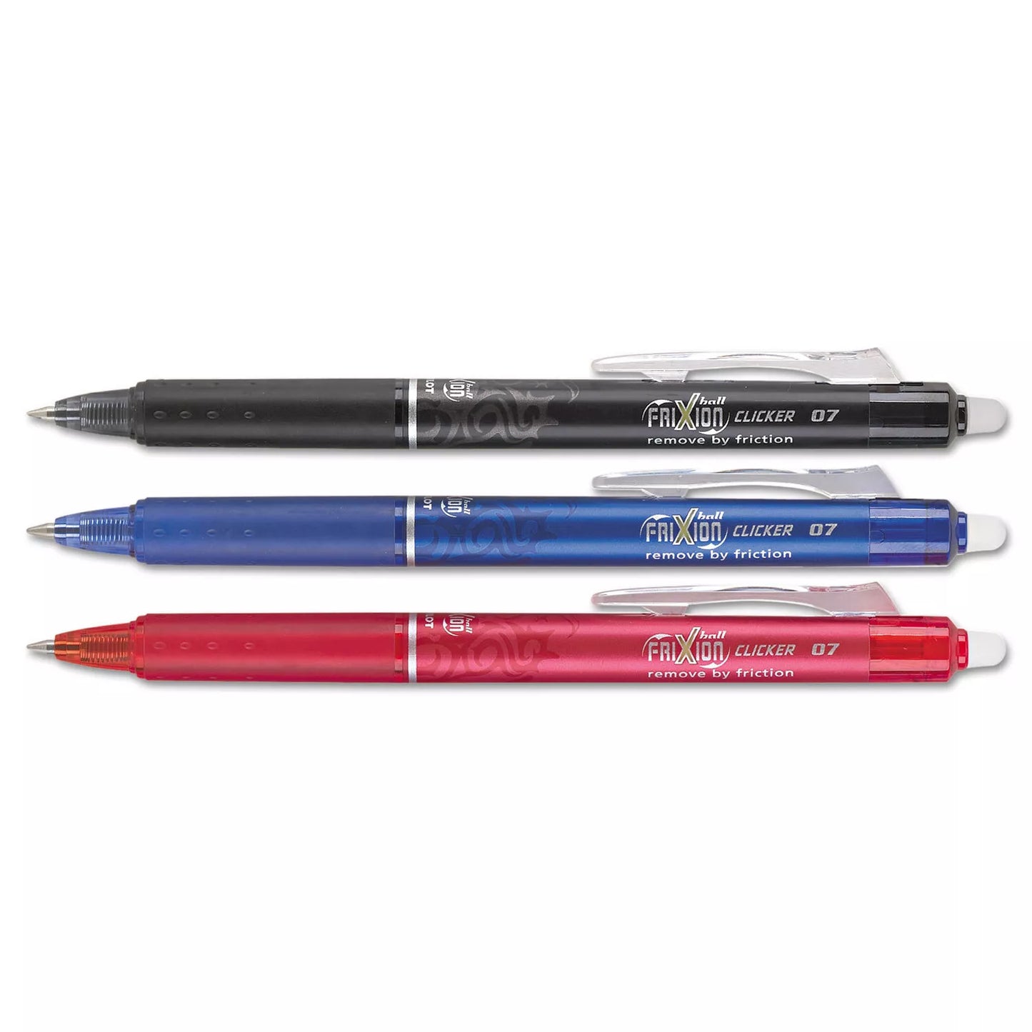 Pilot Frixion Clicker Erasable 0.7mm Gel Ink Pen, 5-pk Assorted