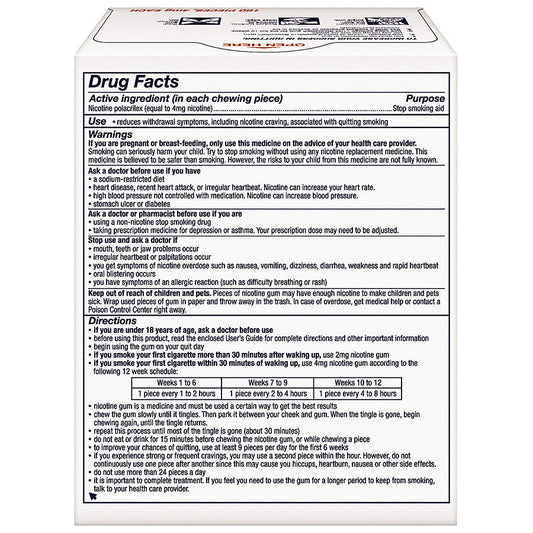 NICORETTE GUM 4MG WHITE ICE 20 CT.