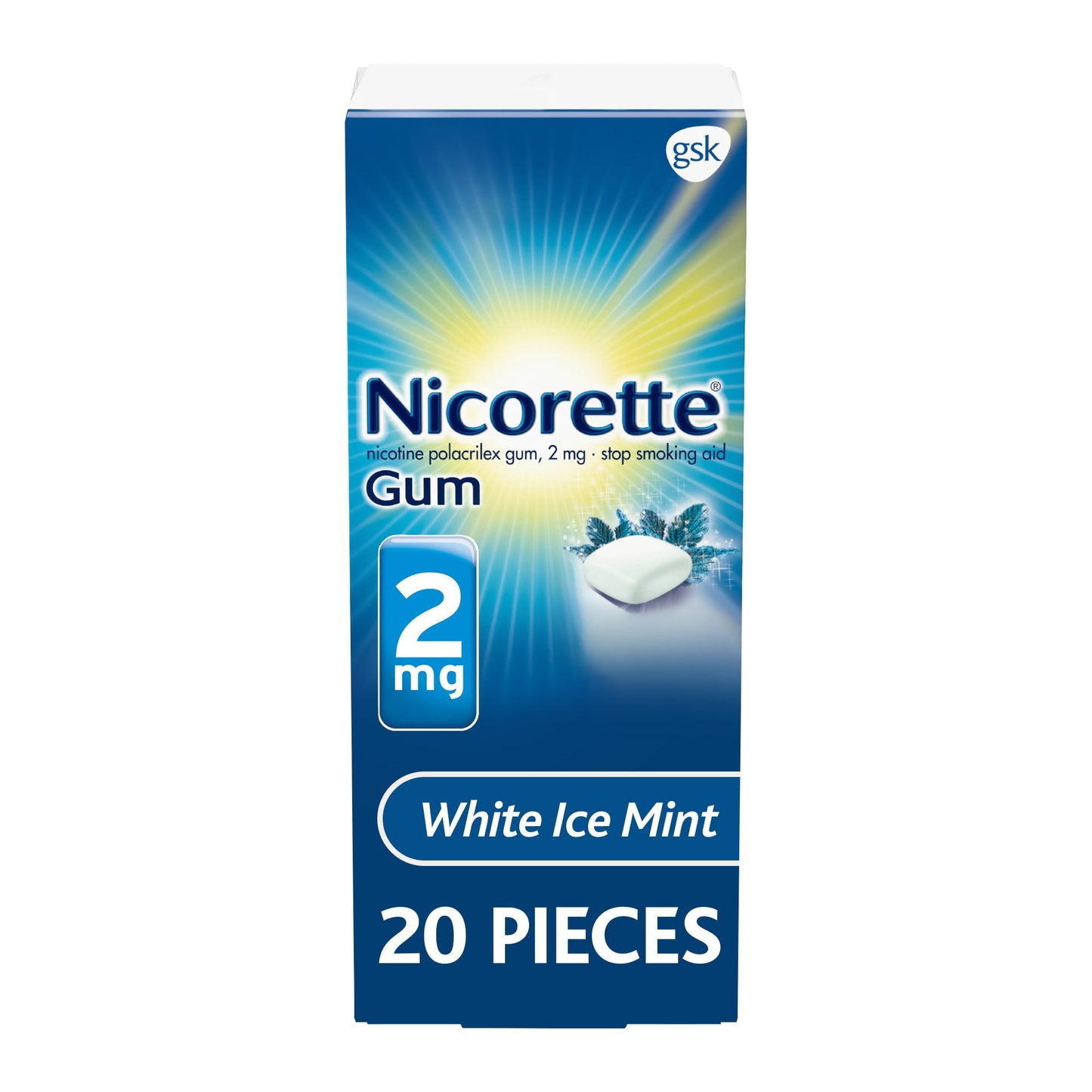 NICORETTE GUM WHITE ICE MINT 2MG 160 CT