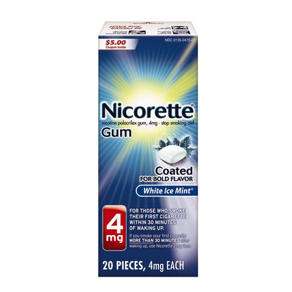 NICORETTE GUM 4MG WHITE ICE 20 CT.