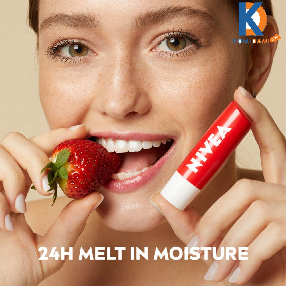 Nivea Lip Care Strawberry Twin Pack 0.17oz (6in)