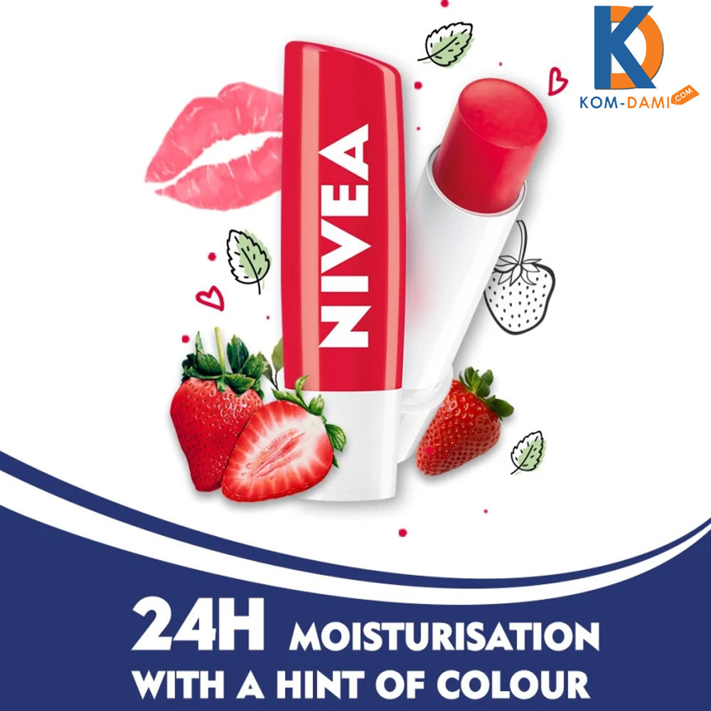 Nivea Lip Care Strawberry Twin Pack 0.17oz (6in)