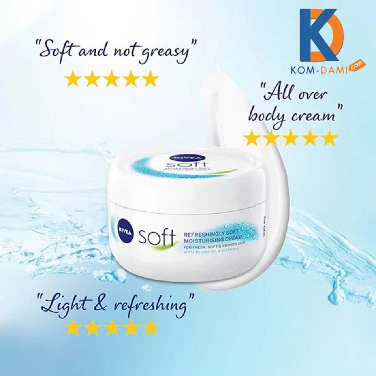Nivea Soft Moisturizing Cream Face/Body/Hands 6.8oz Jar