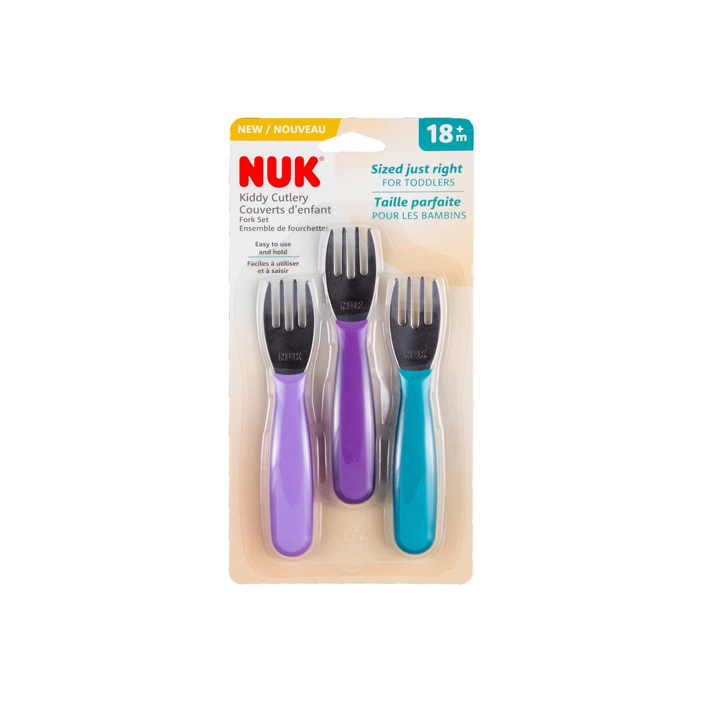 NUK Kiddy Cutlery Flatware Forks 3 Pack 18+ Months