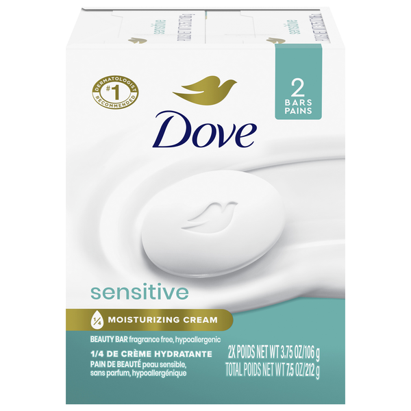 Dove Bar Soap Sensitive Skin Fragrance-Free 2.6oz (12in)