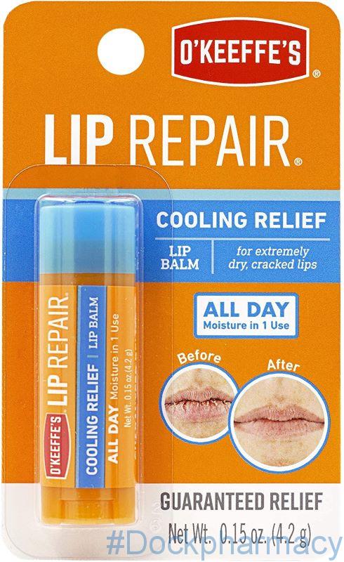 O' Keeffes Lip Repair Lip Balm Stick Cooling 0.15oz (6in)