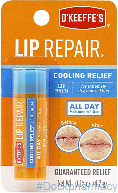 O' Keeffes Lip Repair Lip Balm Stick Cooling 0.15oz (6in)