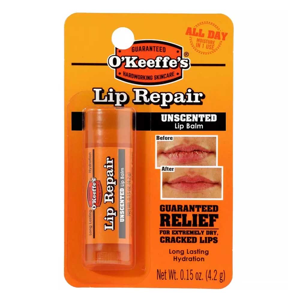 O' Keeffes Lip Repair Lip Balm Stick Unscented 0.15oz (6in)