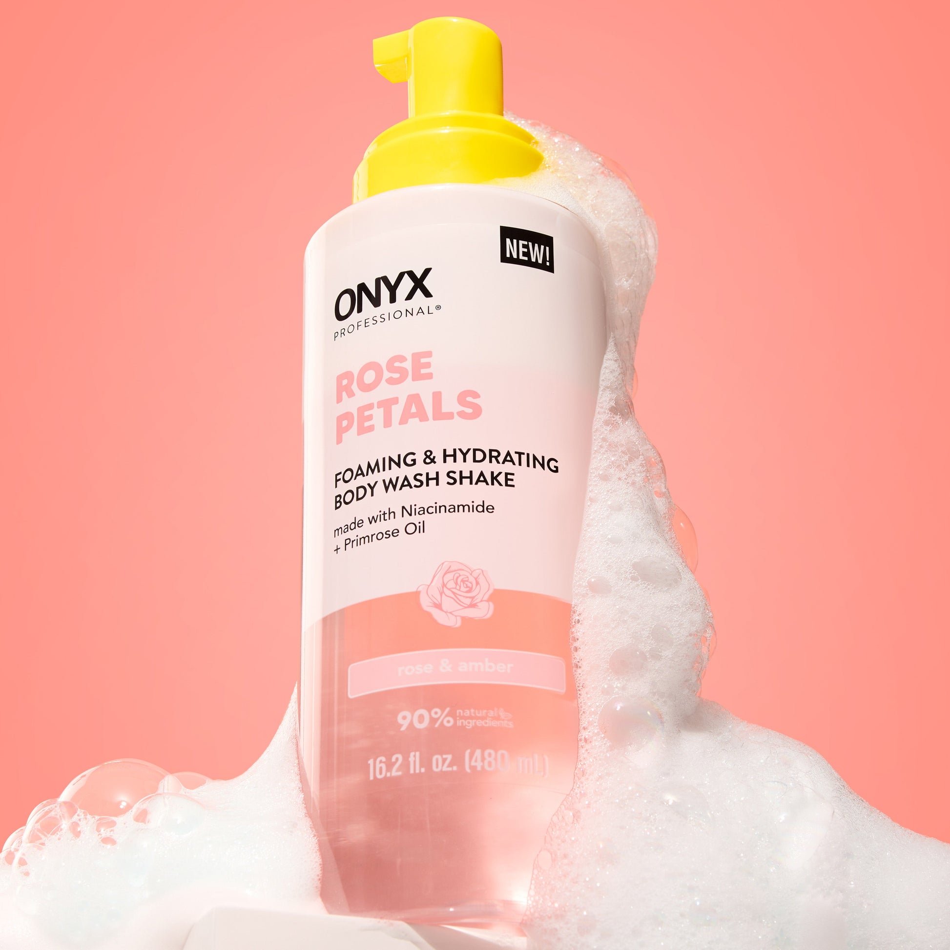 ONYX Foaming & Hydrating Body Wash Shake - Rose Petals