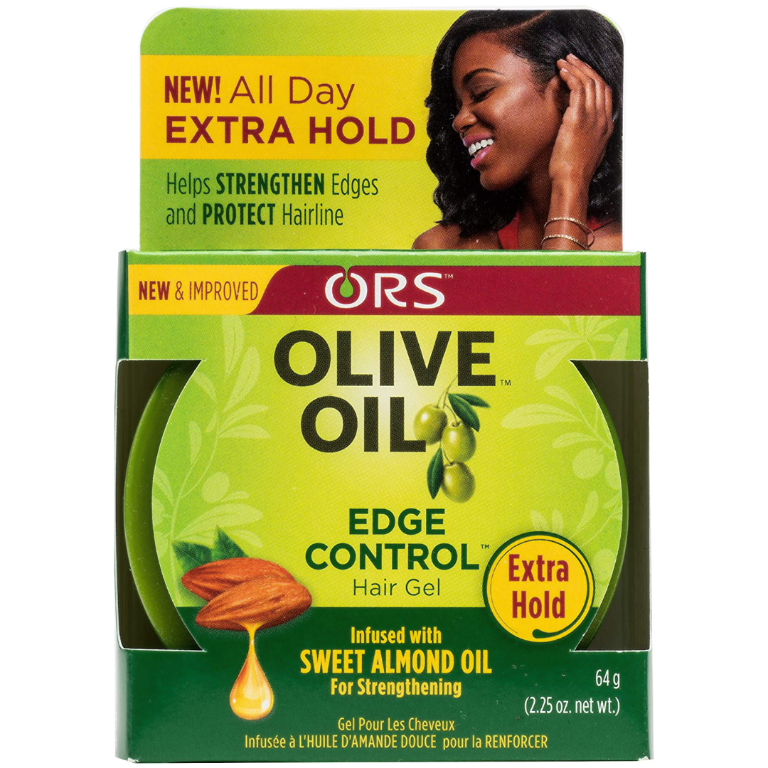 Ors Olive Oil Strong Hold Edge Gel With Rice Water 4oz Jar