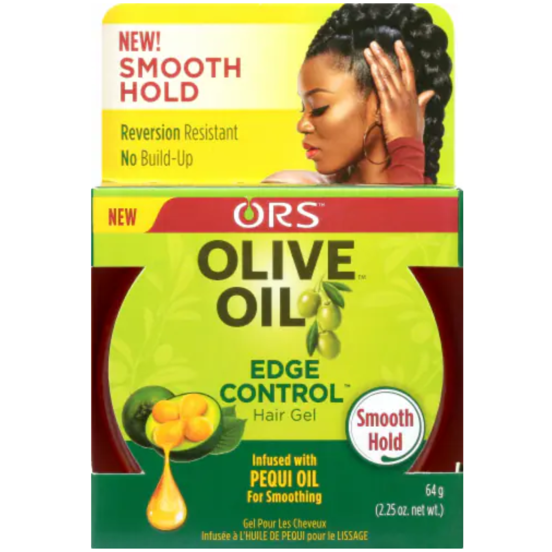 Ors Olive Oil Strong Hold Edge Gel With Rice Water 4oz Jar