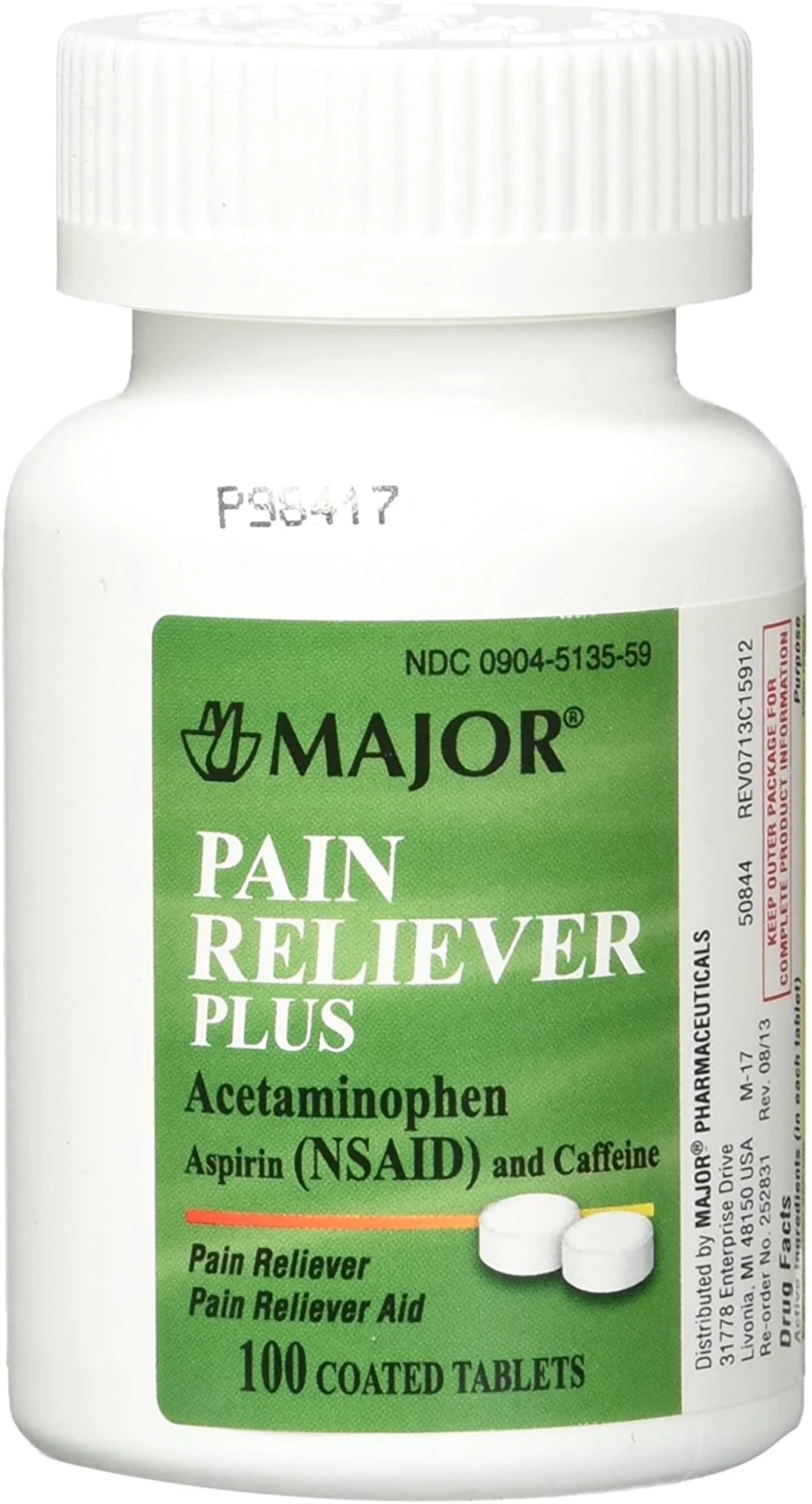 PAIN RELIEVER PLUS TB 100 CPLT