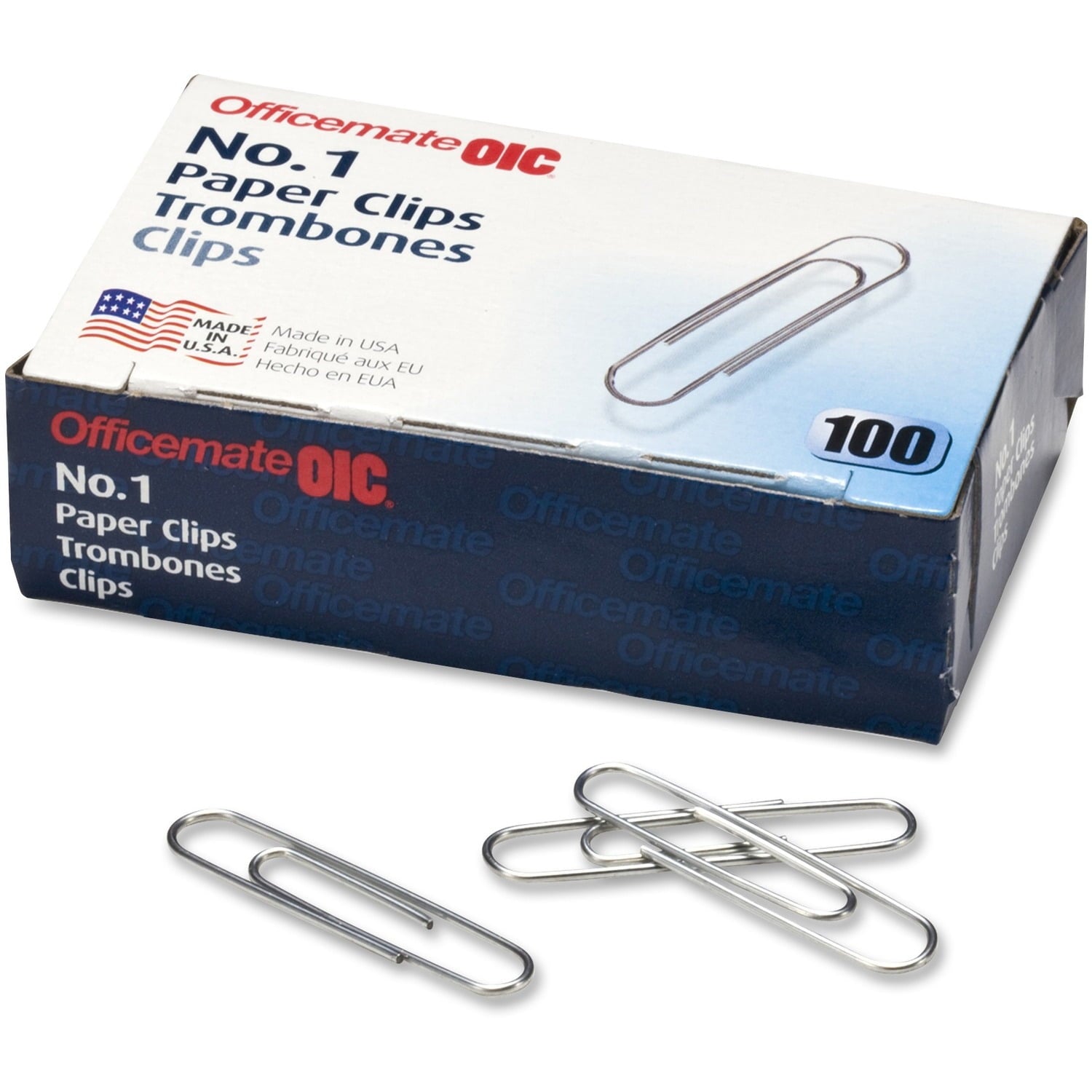 CLi Standard Paper Clips - Size 1, 100 count