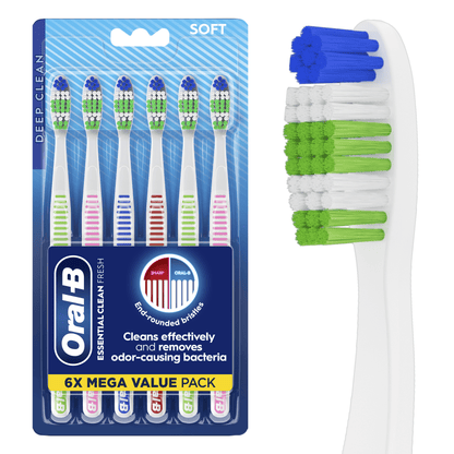 Oral-B Toothbrush Essential Clean Fresh Soft 6 Count