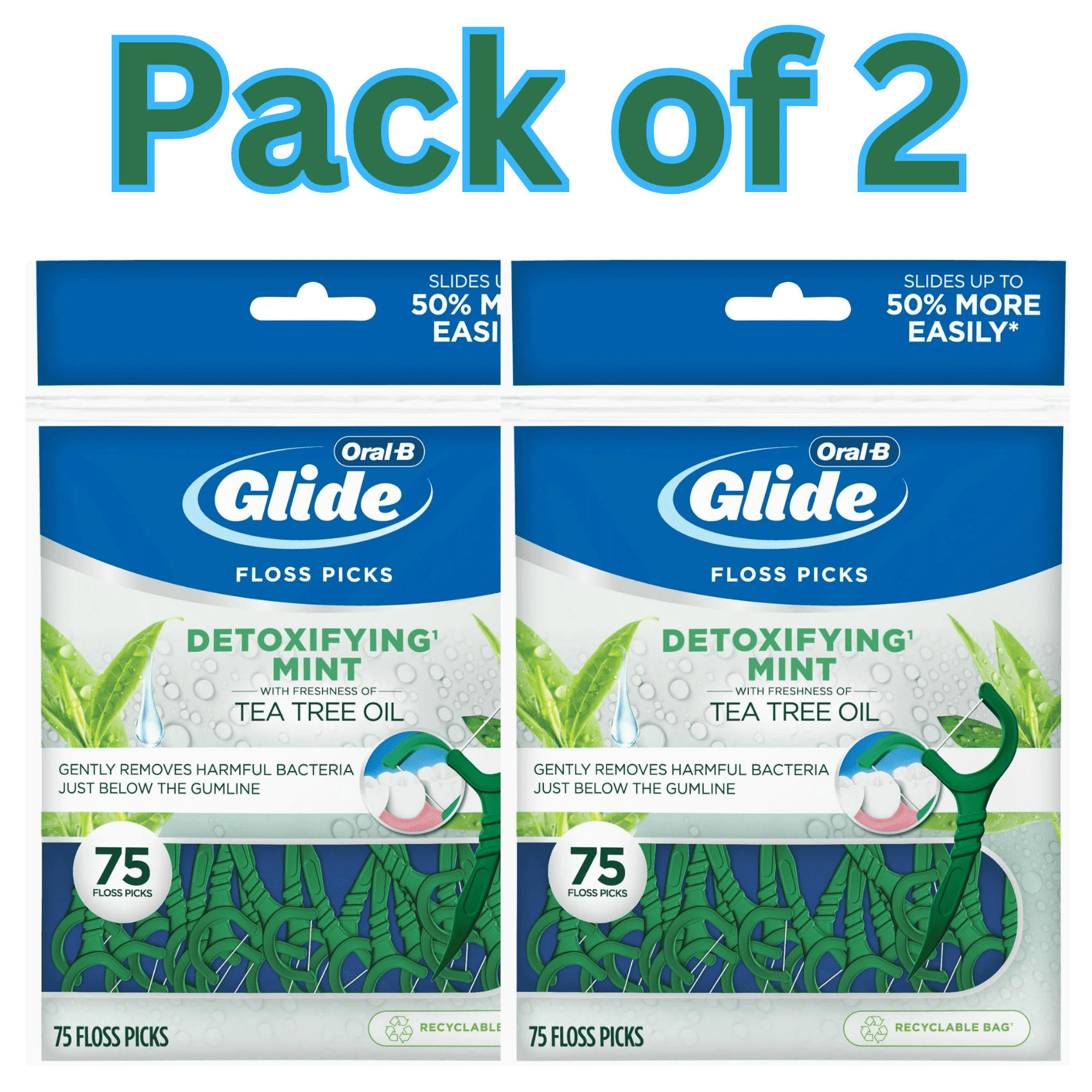 ORAL B GLIDE FLOSS PICK MNT TEA TRE 75CT