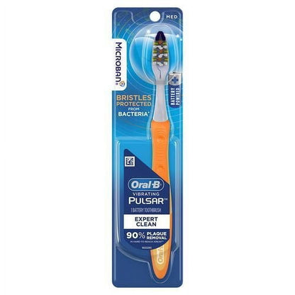 Oral-B Toothbrush Pulsar Medium 2 Count Battery Powered