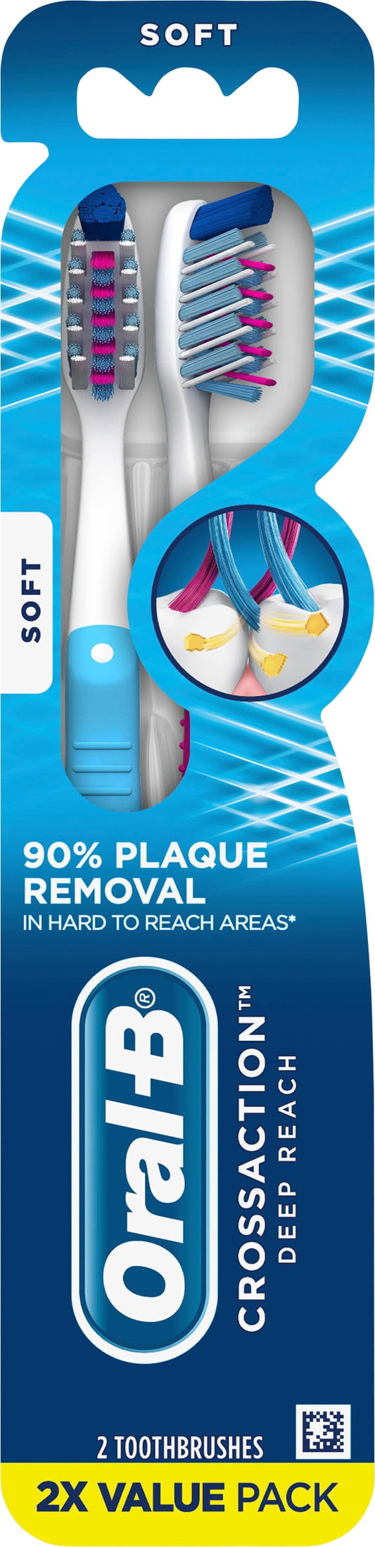 Oral-B Toothbrush Advanced Clean Soft 2 Count Value Pack