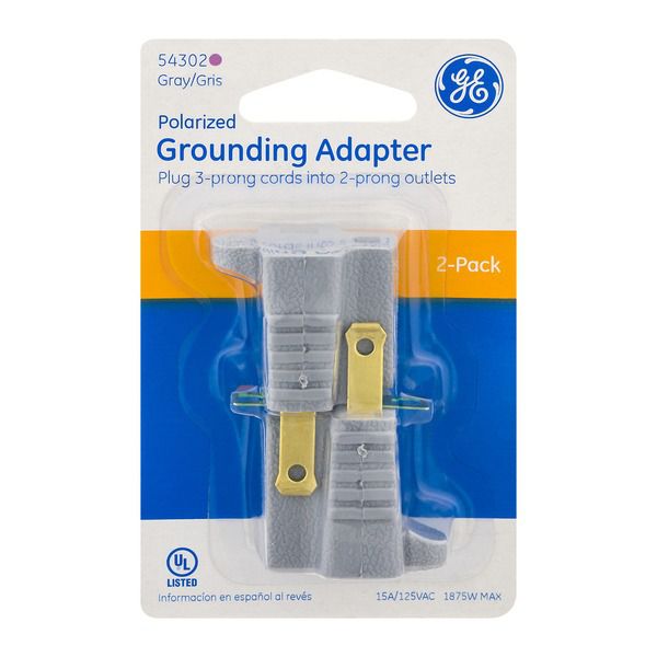 GE VINYL 3 2 GROUNDING ADAPTE