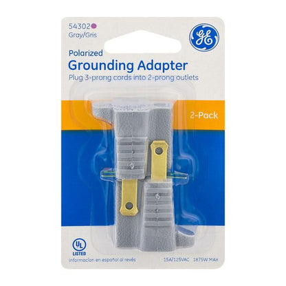 GE VINYL 3 2 GROUNDING ADAPTE