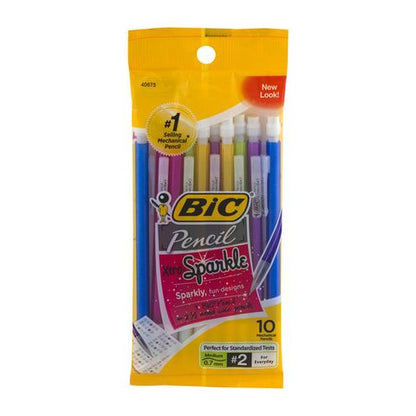 BiC Xtra Sparkle Mechanical Pencil With Shimmer Barrels, 10 count